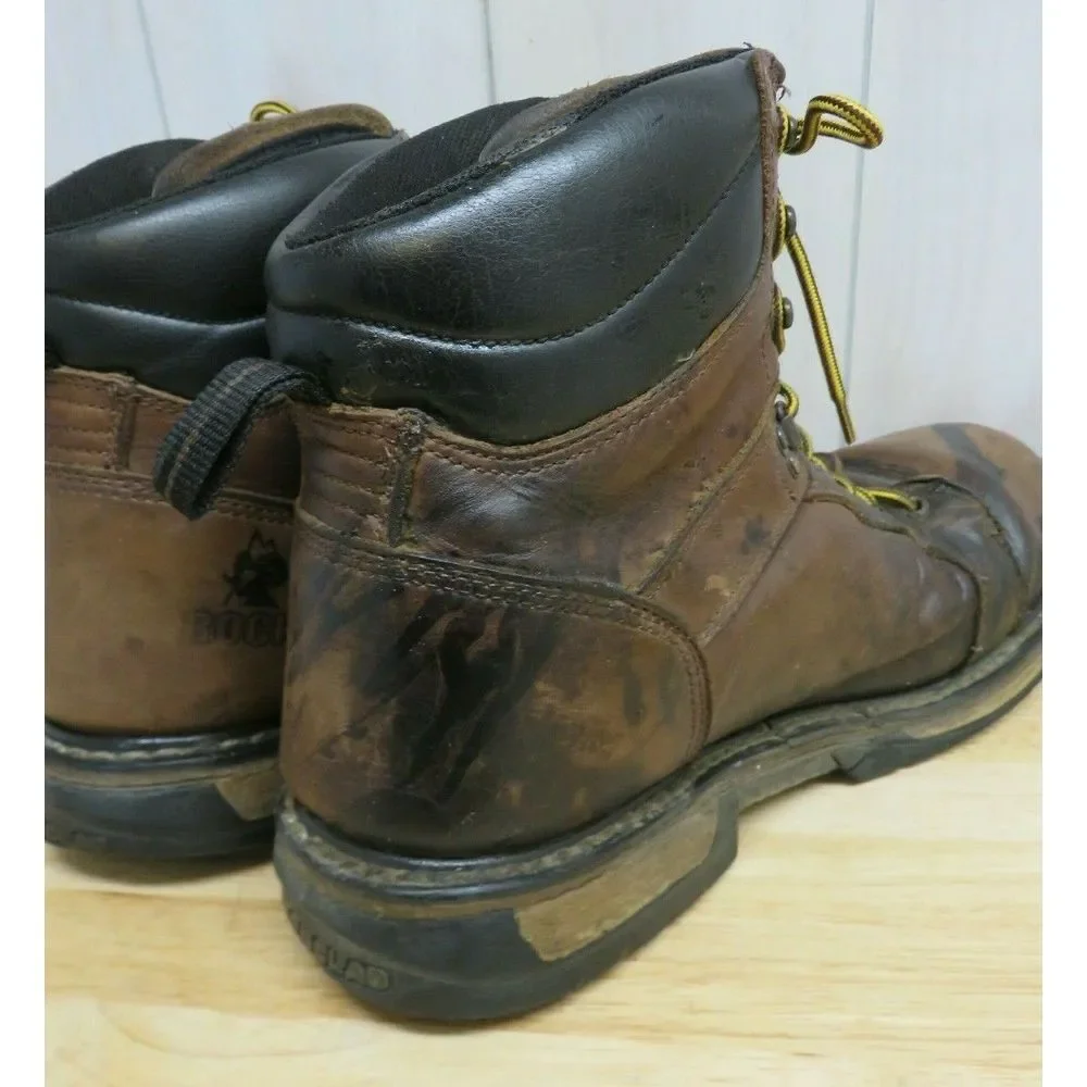 Mens‎ Rocky Ironclad Waterproof Boots 5703 Size 14 W Brown Leather Workwear